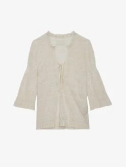 Zadig & Voltaire Taho Sweater Ecru -Zadig & Voltaire Clothing KWSW01635 ECRU PACKSHOT