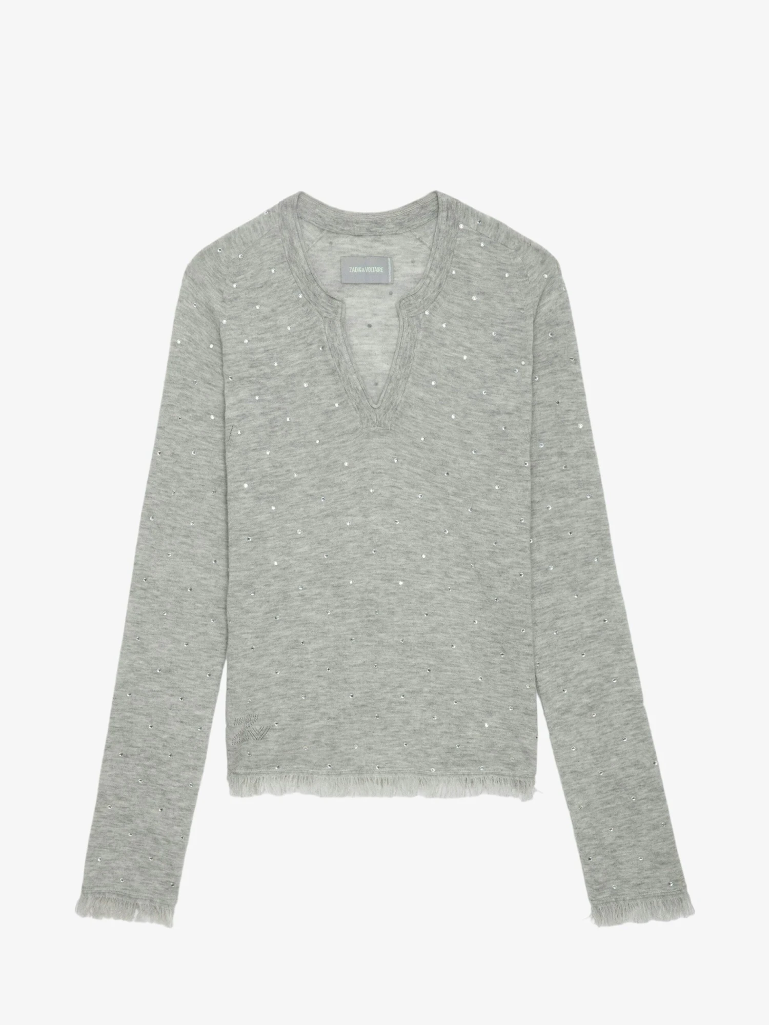 Zadig & Voltaire Riviera Cashmere Sweater Gris Chine Clair 7 Zadig & Voltaire Riviera Cashmere Sweater Gris Chine Clair - Image 5