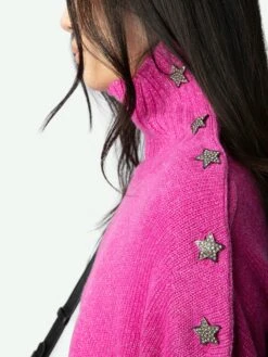 Zadig & Voltaire Alma Jewelled Cashmere Sweater Clematis -Zadig & Voltaire Clothing KWSW01645 CLEMATIS HOVER 668d011dc204d