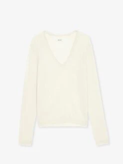 Zadig & Voltaire Rivy Cashmere Sweater Ecru -Zadig & Voltaire Clothing KWSW01661 ECRU PACKSHOT 6777f1001f87d