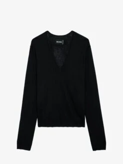Zadig & Voltaire Rivy Cashmere Sweater Black 11 Zadig & Voltaire Rivy Cashmere Sweater Black -Zadig & Voltaire Clothing KWSW01661 NOIR PACKSHOT 6643340881bfa