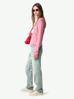 Zadig & Voltaire Rivy Cashmere Sweater Phlox -Zadig & Voltaire Clothing KWSW01661 PHLOX ADDI 2 67605492a1958