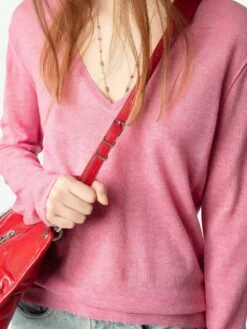 Zadig & Voltaire Rivy Cashmere Sweater Phlox -Zadig & Voltaire Clothing KWSW01661 PHLOX HOVER 676055322463b