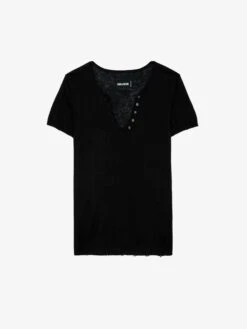 Zadig & Voltaire Celsy Cashmere Sweater Black -Zadig & Voltaire Clothing KWSW01671 NOIR PACKSHOT 664332cc279b1