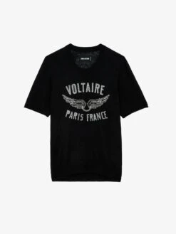 Zadig & Voltaire Ida Diamante Wings Cashmere Sweater Black -Zadig & Voltaire Clothing KWSW01676 NOIR PACKSHOT 668eaeac99b8d