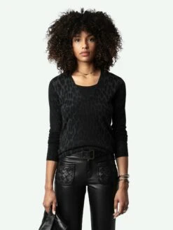 Zadig & Voltaire Rivy Leopard Cashmere Sweater Peaks -Zadig & Voltaire Clothing KWSW01683 PEAKS ADDI 1 667ed5faed67c