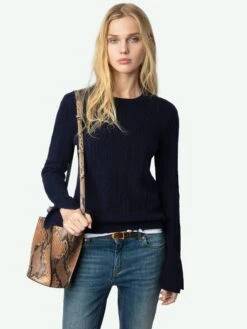 Zadig & Voltaire Jonasson Cashmere Sweater Encre -Zadig & Voltaire Clothing KWSW02674 ENCRE ADDI 2 6728e26c1c931