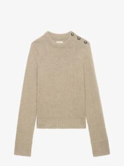 Zadig & Voltaire Malty Cashmere Sweater Oatmeal -Zadig & Voltaire Clothing KWSW02766 OATMEAL PACKSHOT 6728b2c77f0f8