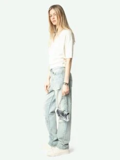 Zadig & Voltaire Wully White Rhinestone Sweater Ecru -Zadig & Voltaire Clothing KWSW02775 ECRU ADDI 3 67a625e88c295