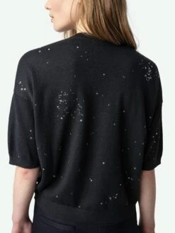 Zadig & Voltaire Wully White Rhinestone Sweater Stone -Zadig & Voltaire Clothing KWSW02775 STONE ADDI 4 67a9e2b09eab5