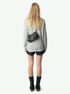 Zadig & Voltaire Markus Cashmere Sweater Gris Chine Clai -Zadig & Voltaire Clothing KWSW02782 GRIS CHINE CLAI BACK 672350358fe8a