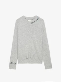 Zadig & Voltaire Markus Cashmere Sweater Gris Chine Clai -Zadig & Voltaire Clothing KWSW02782 GRIS CHINE CLAI PACKSHOT 6728b3ad5bc15
