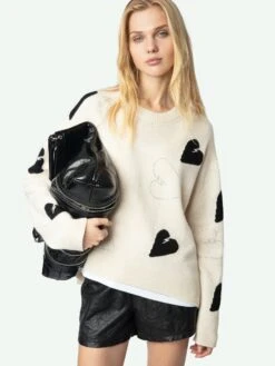 Zadig & Voltaire Markus Off-White Rhinestone Sweater Ecru 12 Zadig & Voltaire Markus Off-White Rhinestone Sweater Ecru -Zadig & Voltaire Clothing KWSW02792 ECRU ADDI 2 6728e50d0fff3