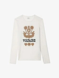 Zadig & Voltaire Teissa Wool Sweater Ecru -Zadig & Voltaire Clothing KWSW02802 ECRU PACKSHOT 684fe278b3ad0