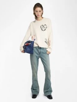 Zadig & Voltaire Markuz Cashmere Sweater Ecru -Zadig & Voltaire Clothing KWSW02810 ECRU ADDI 1 687df5c93e8ae