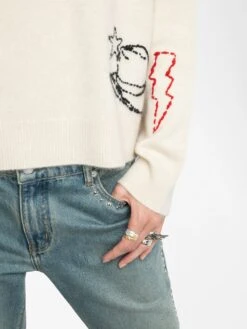 Zadig & Voltaire Markuz Cashmere Sweater Ecru -Zadig & Voltaire Clothing KWSW02810 ECRU ADDI 3 687df5ab9b10e