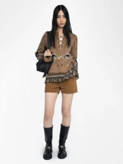 Zadig & Voltaire Leon Wool Sweater Daim -Zadig & Voltaire Clothing KWSW02812 DAIM ADDI 1 685d21c505a8a