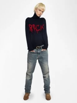 Zadig & Voltaire Mora Wool Sweater Encre -Zadig & Voltaire Clothing KWSW02823 ENCRE ADDI 3 685e8e21a2ad1