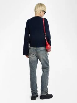 Zadig & Voltaire Lucas Sweater Encre -Zadig & Voltaire Clothing KWSW02831 ENCRE BACK 685e8e6d34d1b