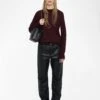 Zadig & Voltaire Ivy Cashmere Sweater Burgundy -Zadig & Voltaire Clothing KWSW02832 BURGUNDY SHOOTING 683700905313d