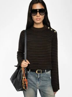 Zadig & Voltaire Spiky Sweater Dark Chocolate 12 Zadig & Voltaire Spiky Sweater Dark Chocolate -Zadig & Voltaire Clothing KWSW02837 DARK CHOCOLATE ADDI 2 686b84bd9f90b