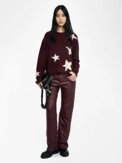 Zadig & Voltaire Markuz Cashmere Sweater Burgundy -Zadig & Voltaire Clothing KWSW02844 BURGUNDY ADDI 1 685d22ef079cf