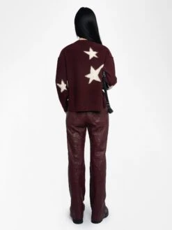 Zadig & Voltaire Markuz Cashmere Sweater Burgundy -Zadig & Voltaire Clothing KWSW02844 BURGUNDY BACK 685d22cfab80e