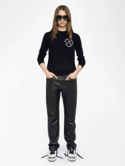 Zadig & Voltaire Kendy Embroidered Cashmere Sweater Black