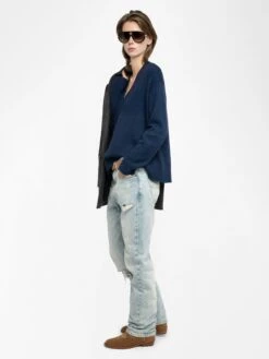 Zadig & Voltaire Mikyz Cashmere Sweater Encre -Zadig & Voltaire Clothing KWSW02913 ENCRE ADDI 3 687df5c81ffc7