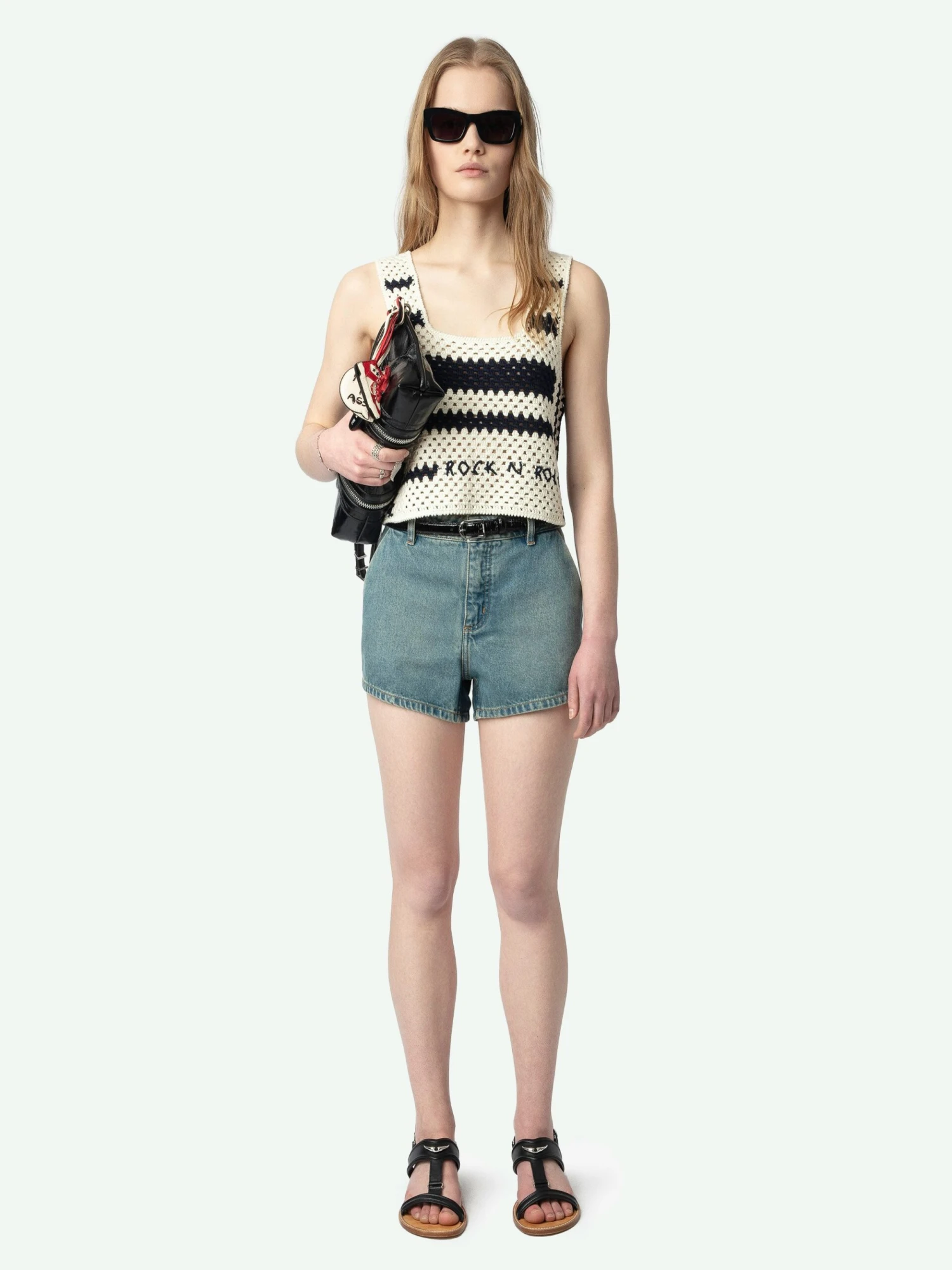 Zadig & Voltaire Dillie Crochet Knit Tank Top Ecru 3 Zadig & Voltaire Dillie Crochet Knit Tank Top Ecru