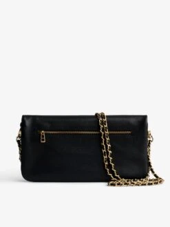 Zadig & Voltaire Rock Clutch Noir Gold -Zadig & Voltaire Clothing LWBA00001 NOIR GOLD BACK