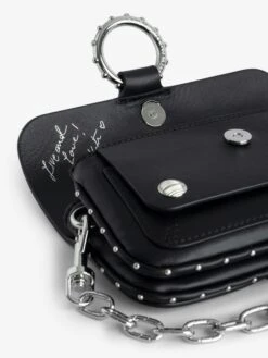 Zadig & Voltaire Kate Wallet Bag Noir Silver -Zadig & Voltaire Clothing LWBA00017 NOIR SILVER ADDI 3