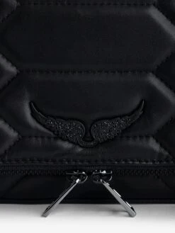 Zadig & Voltaire Rock Quilted Clutch Black -Zadig & Voltaire Clothing LWBA02581 NOIR ADDI 1