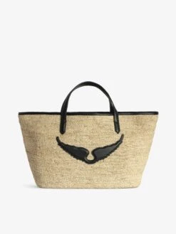 Zadig & Voltaire Wings Raffia Basket Bag Noir -Zadig & Voltaire Clothing LWBA03655 NOIR ADDI 3 6798ef99d2b39