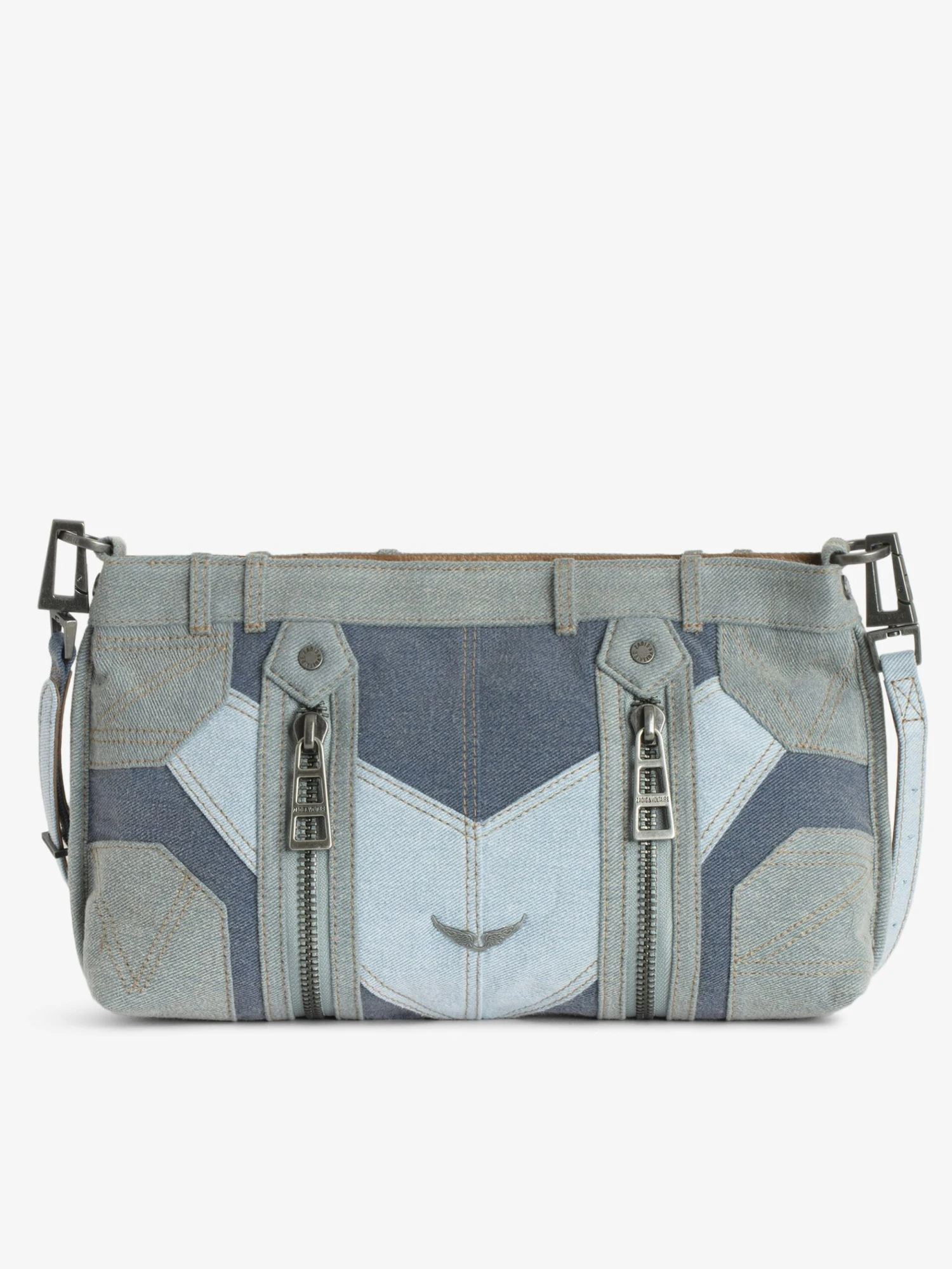 Zadig & Voltaire Sunny Moody Blue Denim Shoulder Bag Silent 3 Zadig & Voltaire Sunny Moody Blue Denim Shoulder Bag Silent