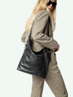 Zadig & Voltaire Jane Hobo Bag Black -Zadig & Voltaire Clothing LWBA03856 BLACK HOVER 67a391e554095