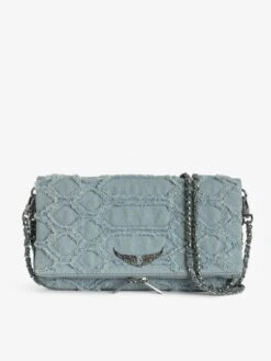 Zadig & Voltaire Rock Denim Clutch Breeze