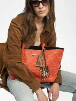 Zadig & Voltaire Z Shopper Monogram Bag Flame -Zadig & Voltaire Clothing LWBA03896 FLAME HOVER 6835c93363428