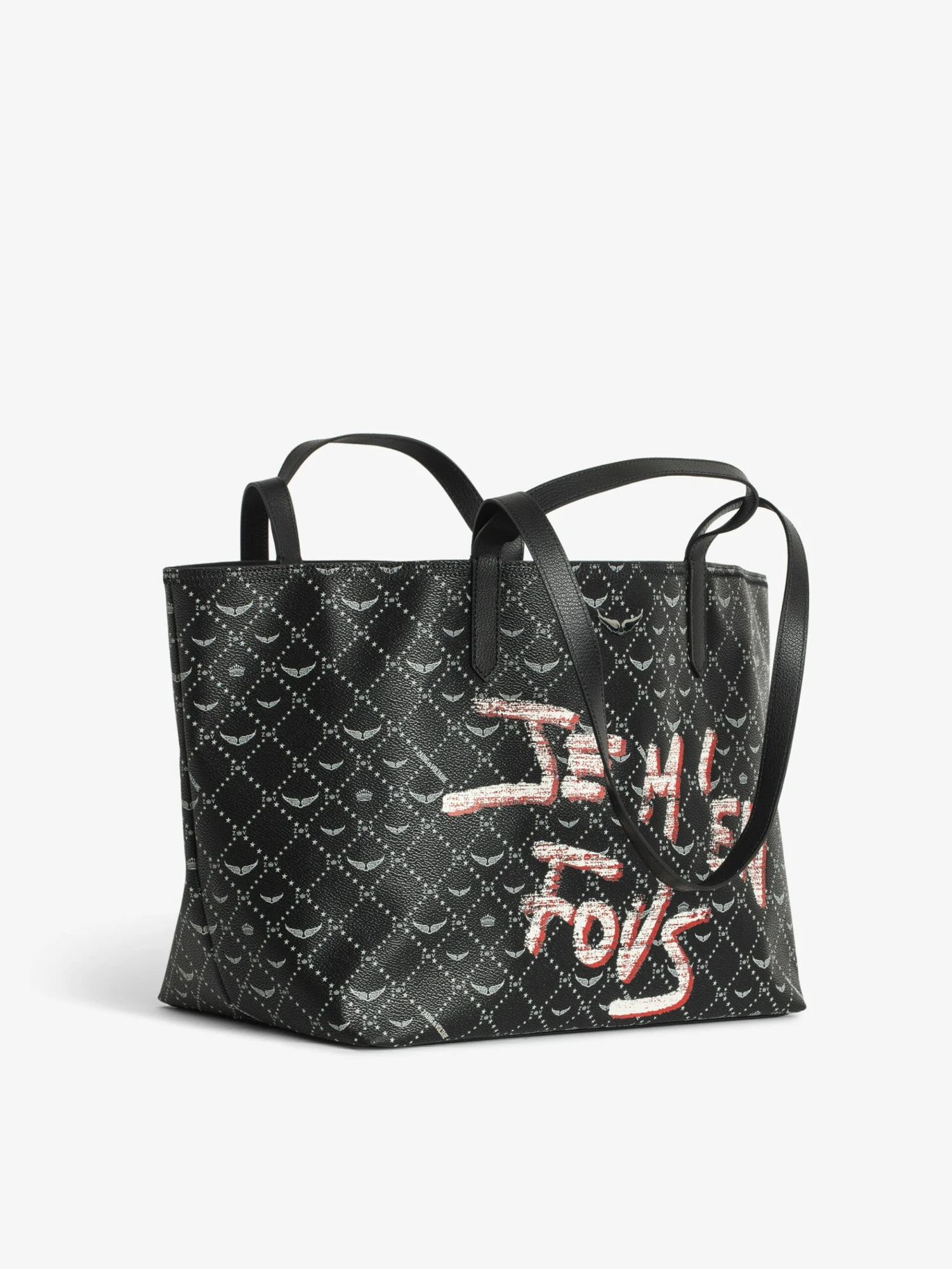 Zadig & Voltaire Z Monogram XL Shopper Graffiti Tote Bag Black 5 Zadig & Voltaire Z Monogram XL Shopper Graffiti Tote Bag Black - Image 3