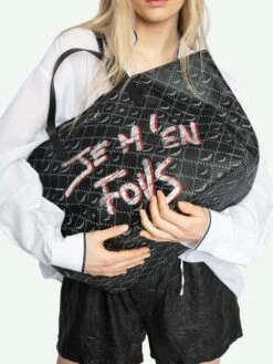 Zadig & Voltaire Z Monogram XL Shopper Graffiti Tote Bag Black 15 Zadig & Voltaire Z Monogram XL Shopper Graffiti Tote Bag Black -Zadig & Voltaire Clothing LWBA03913 BLACK ADDI 4 67a391ff3ab87