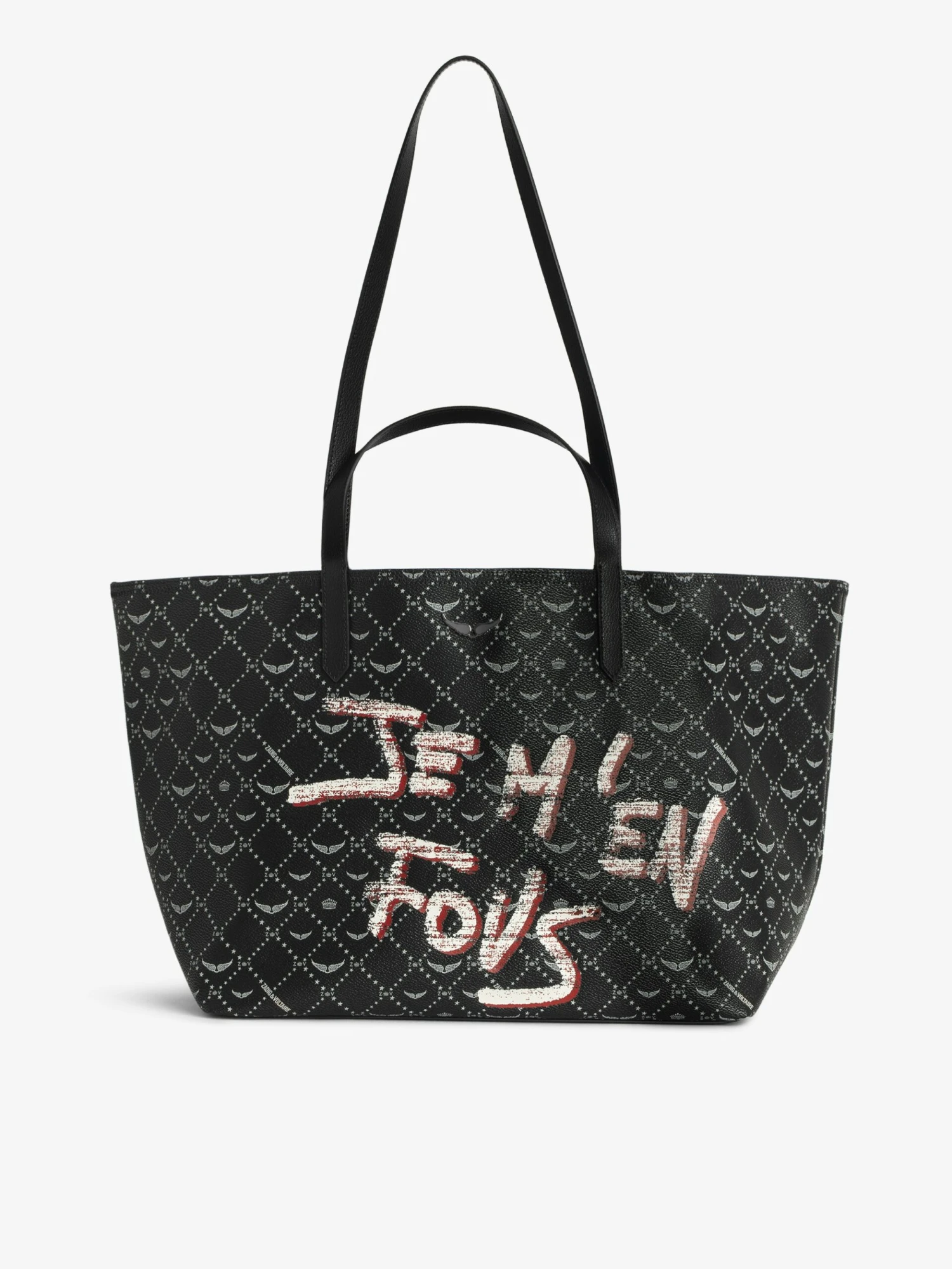 Zadig & Voltaire Z Monogram XL Shopper Graffiti Tote Bag Black 3 Zadig & Voltaire Z Monogram XL Shopper Graffiti Tote Bag Black