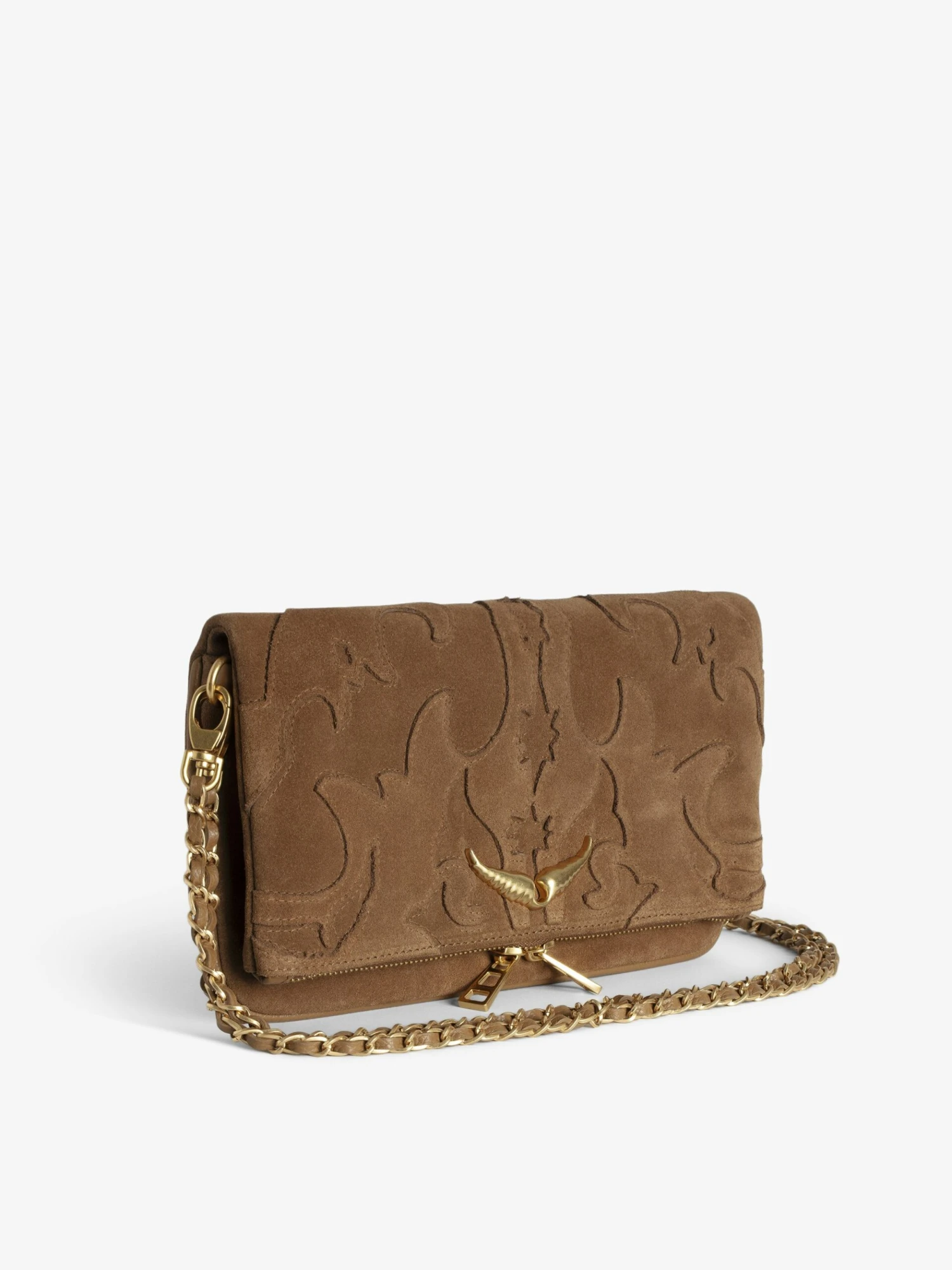 Zadig & Voltaire Rock Suede Clutch Cognac 6 Zadig & Voltaire Rock Suede Clutch Cognac - Image 4