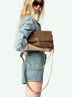 Zadig & Voltaire Rocky Suede Bag Cognac -Zadig & Voltaire Clothing LWBA03919 COGNAC ADDI 4 67a3922e63752