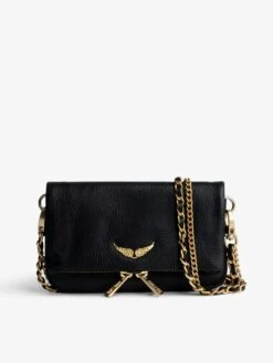 Zadig & Voltaire Rock Nano Clutch Black Gold