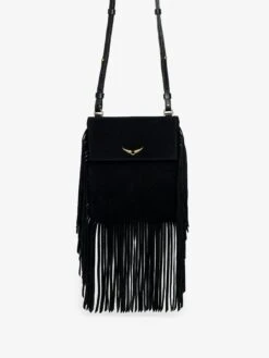 Zadig & Voltaire Rockson Nano Suede Clutch Black -Zadig & Voltaire Clothing LWBA04000 BLACK ADDI 1 680a2cd5767d7