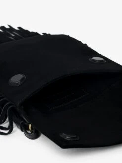 Zadig & Voltaire Rockson Nano Suede Clutch Black -Zadig & Voltaire Clothing LWBA04000 BLACK ADDI 4 680a2c4ee4bdf