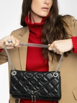 Zadig & Voltaire Rock II Quilted Monogram Clutch Black -Zadig & Voltaire Clothing LWBA04053 BLACK ADDI 5 6882067d16962