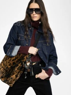 Zadig & Voltaire Jane Hobo Leopard Bag Cognac -Zadig & Voltaire Clothing LWBA04121 COGNAC HOVER 6882068811baf