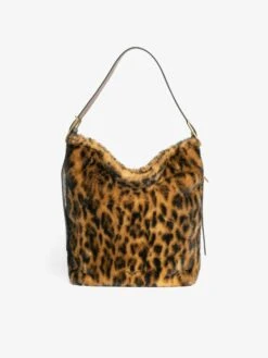 Zadig & Voltaire Jane Hobo Leopard Bag Cognac