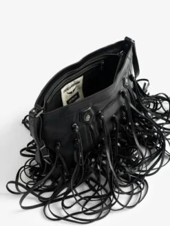 Zadig & Voltaire Sunny Moody Fringes Bag Black -Zadig & Voltaire Clothing LWBA04141 BLACK ADDI 2 68824c9e057bd